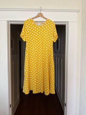 LuLaRoe Bright Yellow Polka Dot Dress